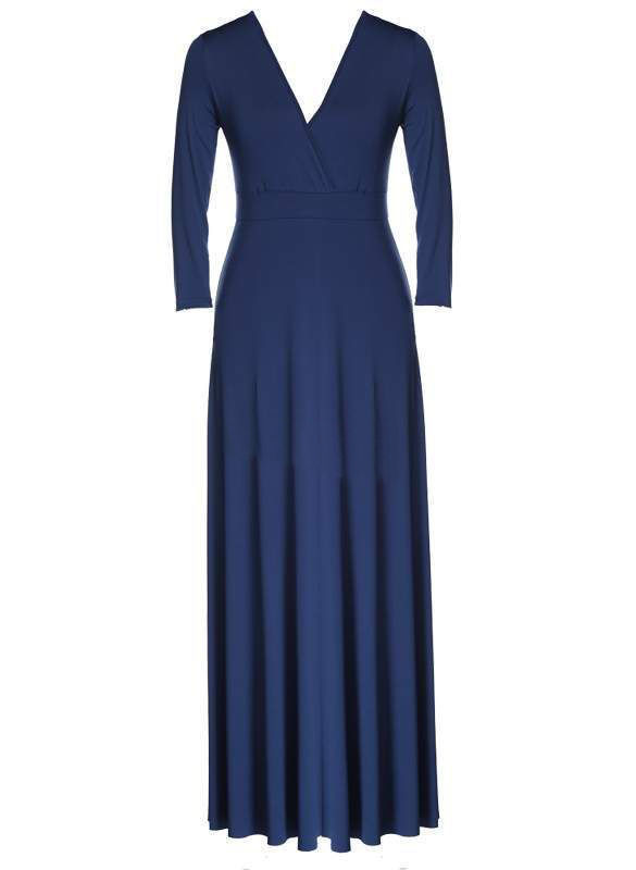 SZ60044-5 Women Long Knitwear V Neck Plus Size Bridesmaid Dress with Long Sleeve